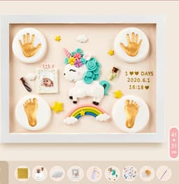 image-Baby Hand And Foot Print Mud Lanugo Souvenir Photo Frame
