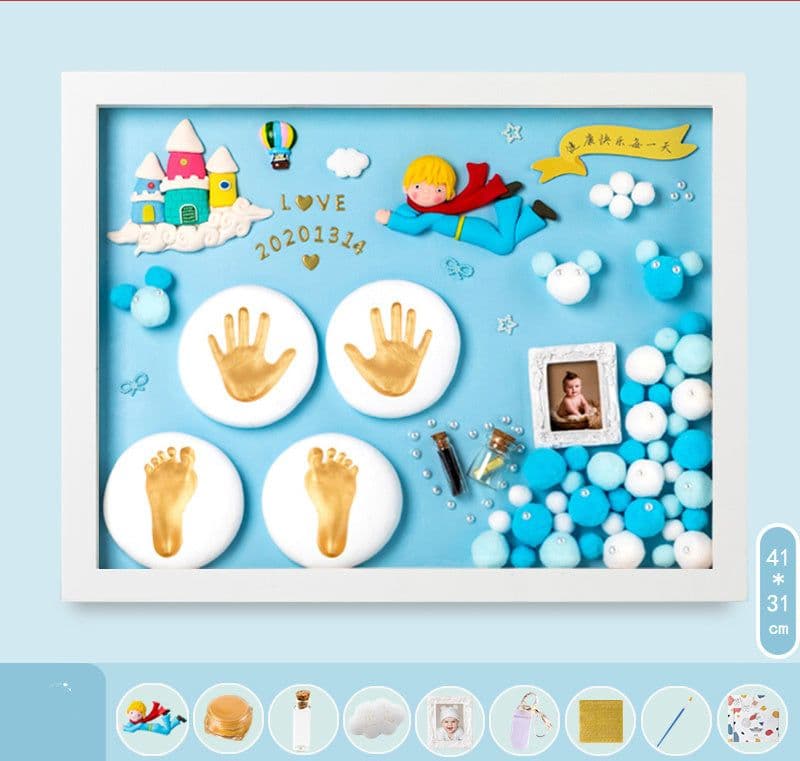 image-Baby Hand And Foot Print Mud Lanugo Souvenir Photo Frame