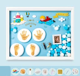 image-Baby Hand And Foot Print Mud Lanugo Souvenir Photo Frame