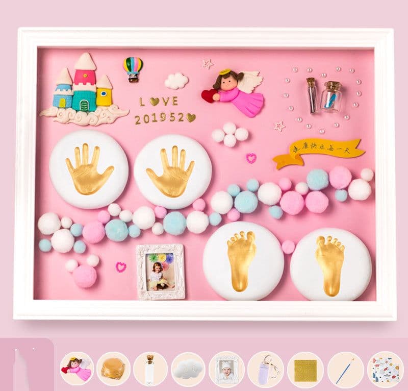 image-Baby Hand And Foot Print Mud Lanugo Souvenir Photo Frame