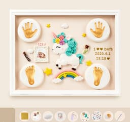 image-Baby Hand And Foot Print Mud Lanugo Souvenir Photo Frame