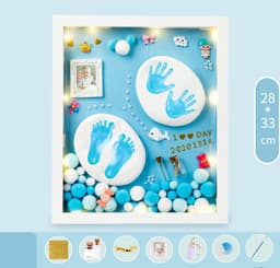 image-Baby Hand And Foot Print Mud Lanugo Souvenir Photo Frame