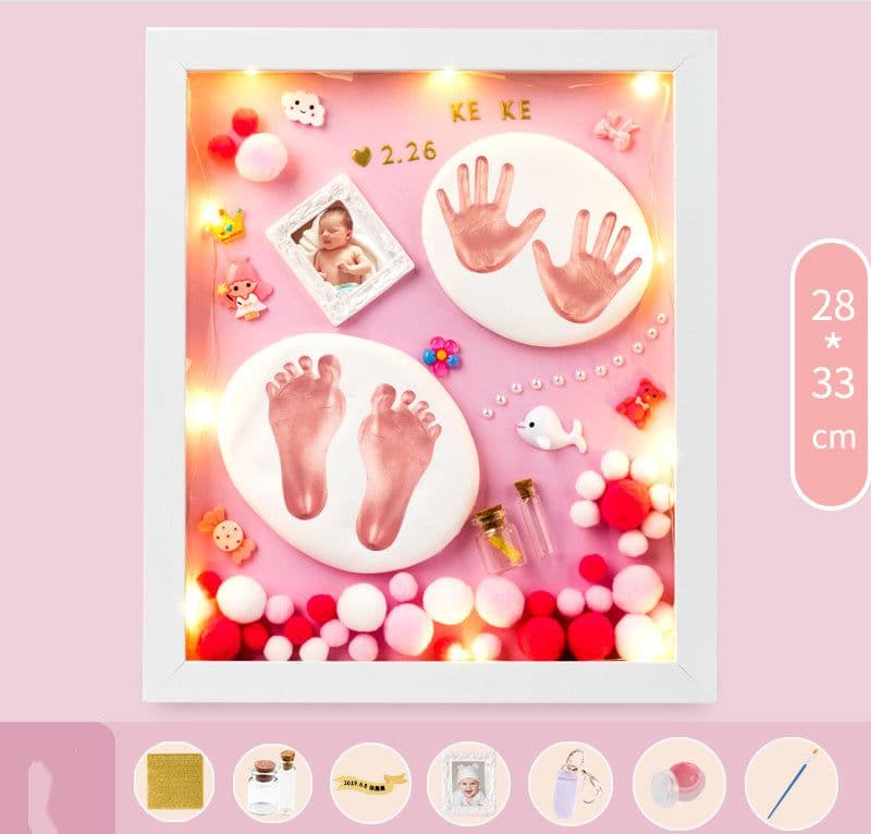 image-Baby Hand And Foot Print Mud Lanugo Souvenir Photo Frame