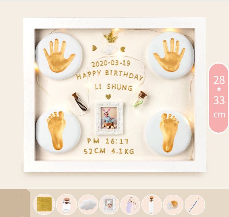 image-Baby Hand And Foot Print Mud Lanugo Souvenir Photo Frame