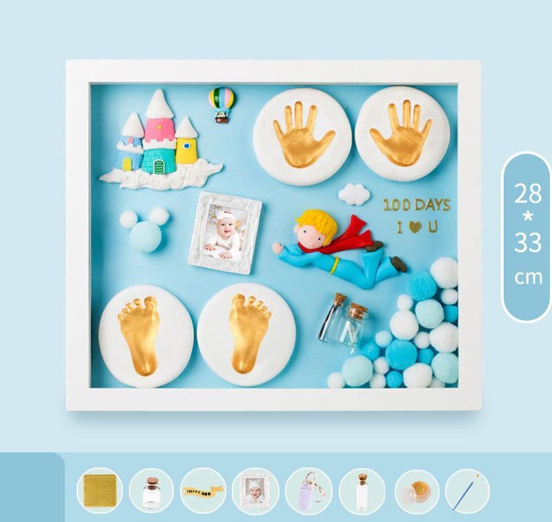 image-Baby Hand And Foot Print Mud Lanugo Souvenir Photo Frame