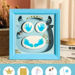 image-Baby Hand And Foot Print Mud Lanugo Souvenir Photo Frame