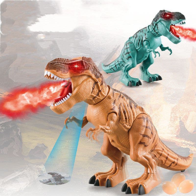 image-Children's Electric Spray Egg Laying Dinosaur Toy With Light And Sound Effect