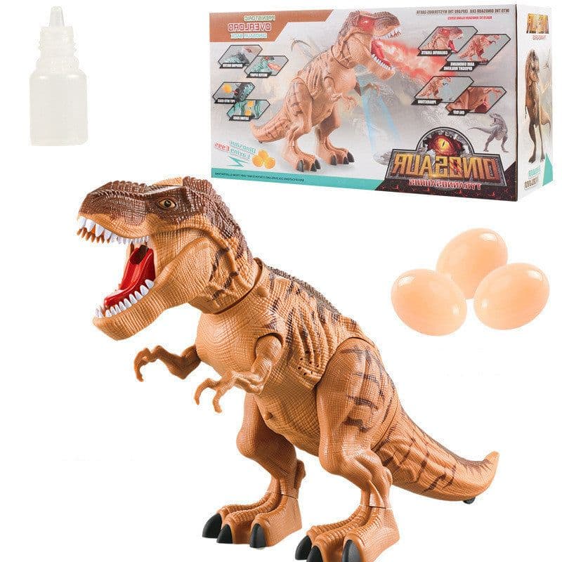 image-Children's Electric Spray Egg Laying Dinosaur Toy With Light And Sound Effect