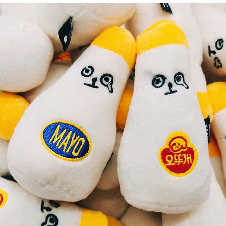 image-A Small Bottle Of Mayonnaise And Ketchup To Accompany The Sleeping Dog With A Sound Toy