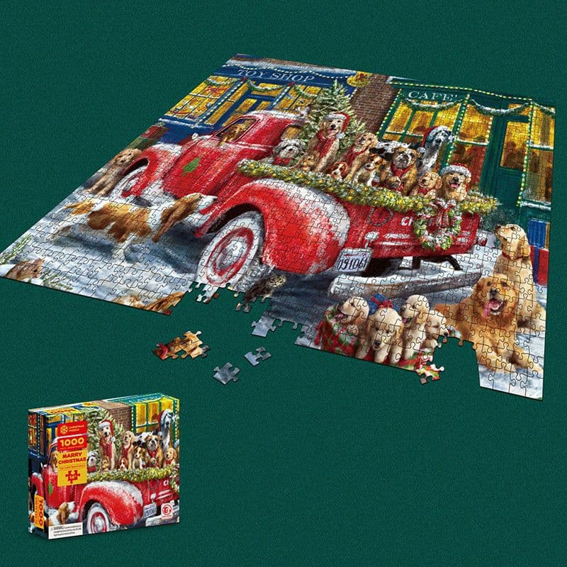 image-1000 Pieces Decompression Jigsaw Puzzles Christmas Santa Claus Paper Assembling For Adults Kids