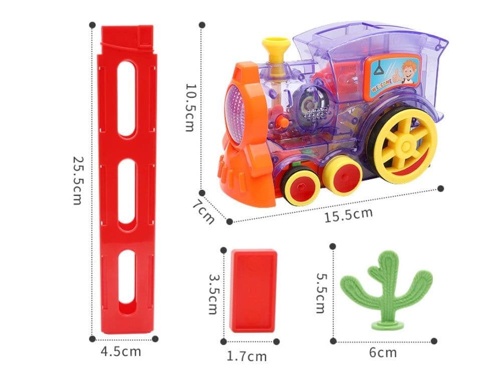image-Domino Train Toys Baby Toys Car Puzzle Automatic Release Licensing Electric Building Blocks Train Toy