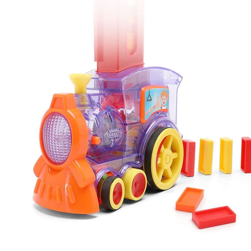 image-Domino Train Toys Baby Toys Car Puzzle Automatic Release Licensing Electric Building Blocks Train Toy