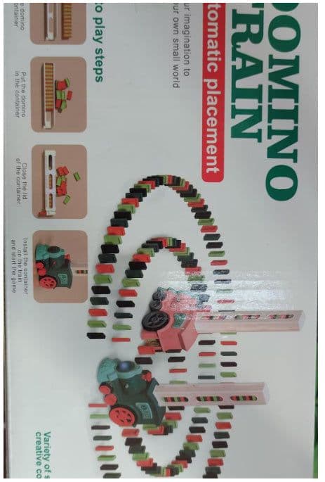 image-Domino Train Toys Baby Toys Car Puzzle Automatic Release Licensing Electric Building Blocks Train Toy