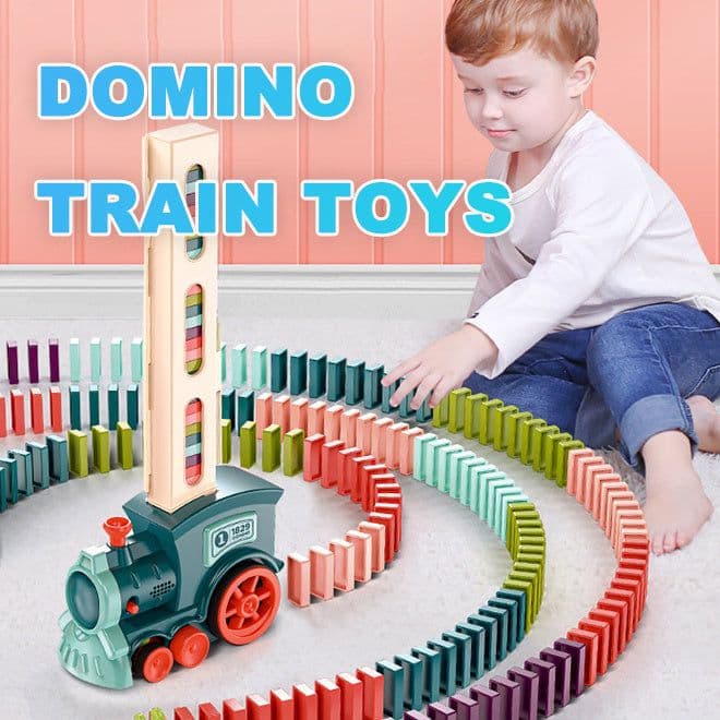 image-Domino Train Toys Baby Toys Car Puzzle Automatic Release Licensing Electric Building Blocks Train Toy