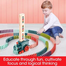 image-Domino Train Toys Baby Toys Car Puzzle Automatic Release Licensing Electric Building Blocks Train Toy