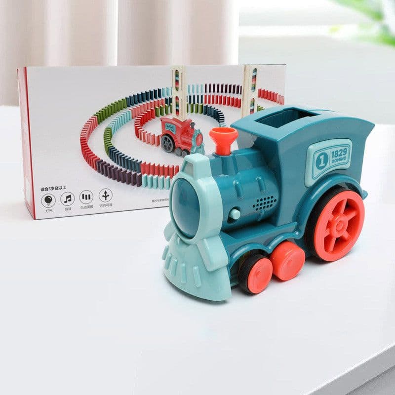 image-Domino Train Toys Baby Toys Car Puzzle Automatic Release Licensing Electric Building Blocks Train Toy