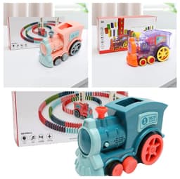 image-Domino Train Toys Baby Toys Car Puzzle Automatic Release Licensing Electric Building Blocks Train Toy