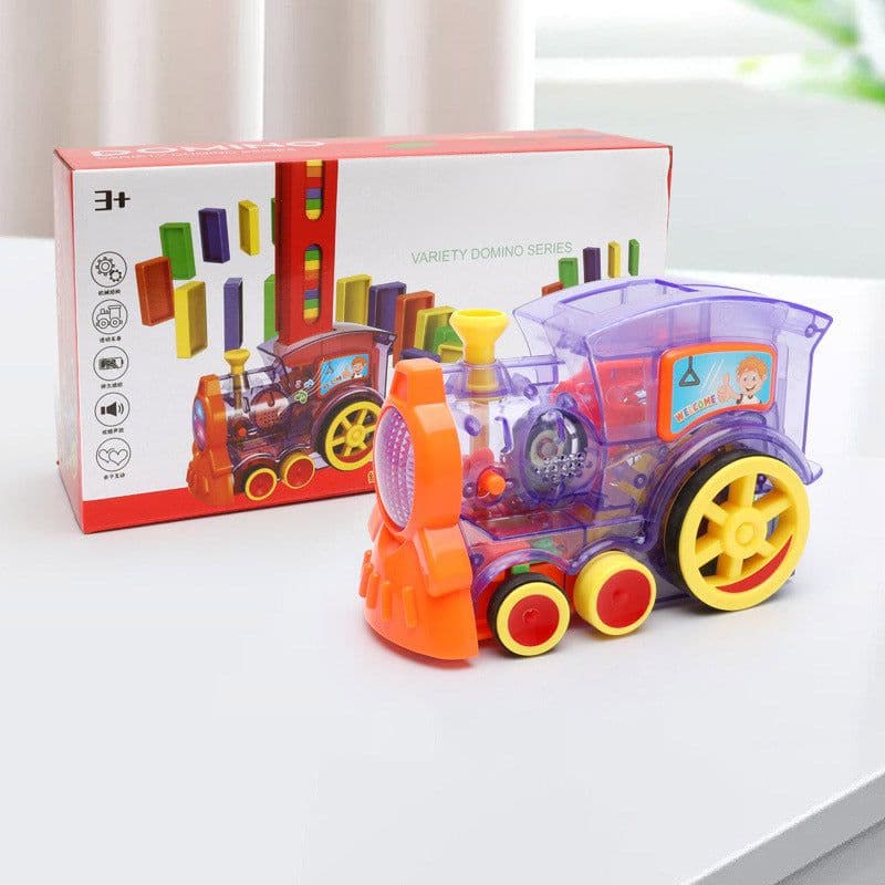 image-Domino Train Toys Baby Toys Car Puzzle Automatic Release Licensing Electric Building Blocks Train Toy