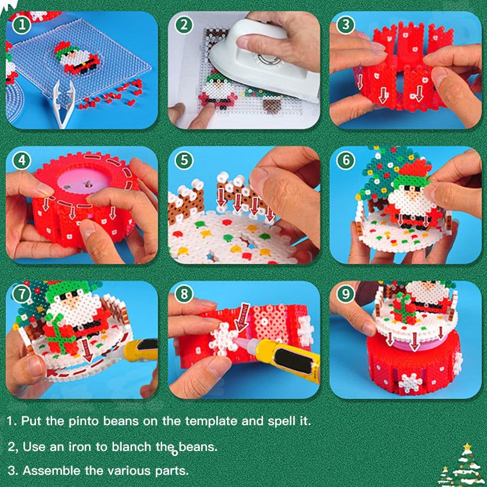 image-Educational Toy With Christmas Tree Shape Safe Non-Toxic DIY Jigsaw Puzzle Toy For Training Imagination And Creativity Kids Gift