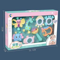 image-Baby Educational Toys 6-12 Months Gift Box Handbell Plastic Set