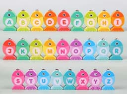 image-Wooden Alphanumeric Magnetic Fishing Toy