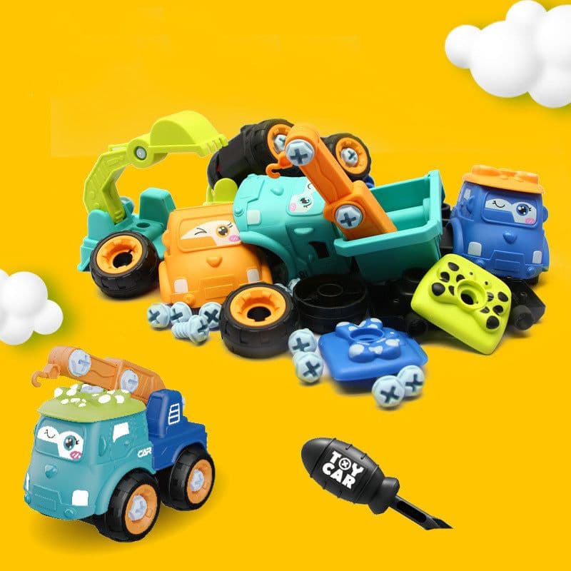 image-Children's Toy Plastic Detachable Construction Truck Boy Mixing Earth Truck Puzzle Detachable