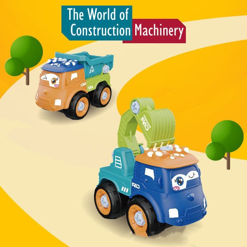 image-Children's Toy Plastic Detachable Construction Truck Boy Mixing Earth Truck Puzzle Detachable
