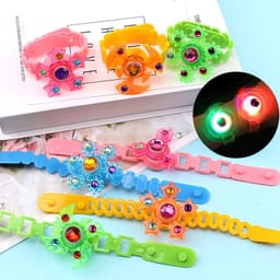 image-Luminous LED Light Fidget Spinner Hand Top Spinners Glow In Dark Light EDC Figet Spiner Finger Stress Relief Toys Kid's Bracelet