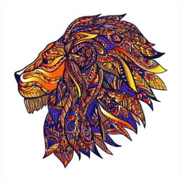 image-Wooden Alien Puzzle Lion Irregular Animal
