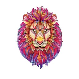 image-Wooden Alien Puzzle Lion Irregular Animal