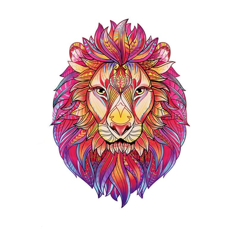 image-Wooden Alien Puzzle Lion Irregular Animal