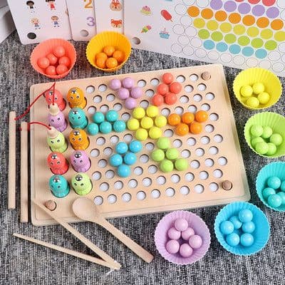 image-Color Bead Xiaoxiaole Parent-child Wooden Children's Educational Toys