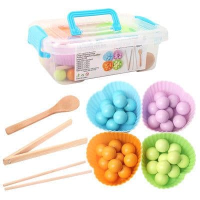 image-Color Bead Xiaoxiaole Parent-child Wooden Children's Educational Toys