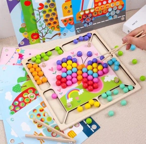 image-Color Bead Xiaoxiaole Parent-child Wooden Children's Educational Toys