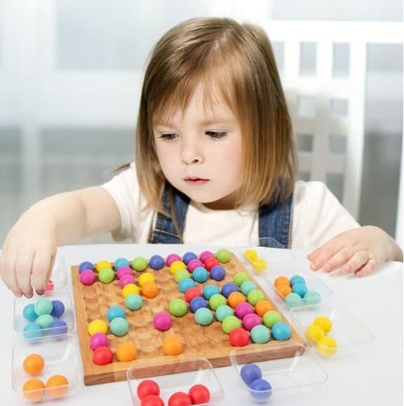 image-Color Bead Xiaoxiaole Parent-child Wooden Children's Educational Toys