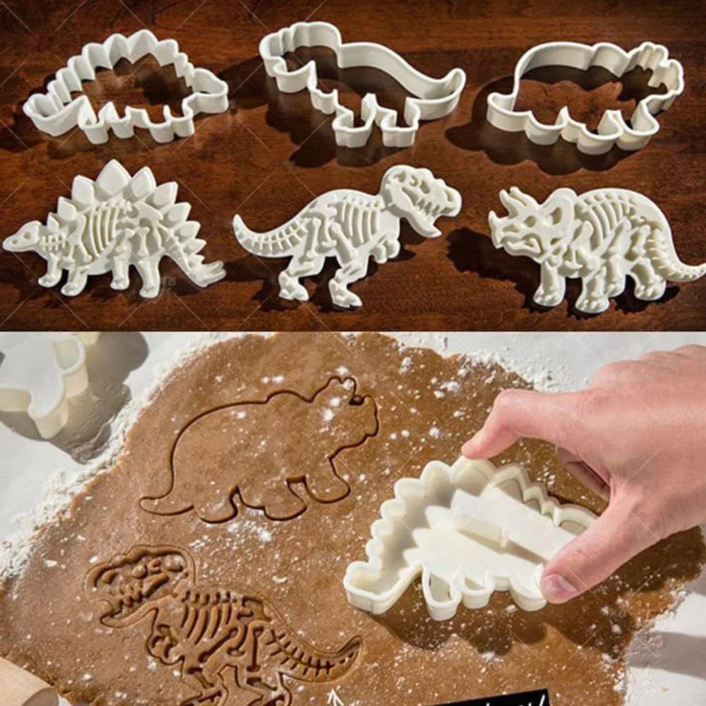 image-Dinosaur Biscuit Mould Sugar Craft Embossing Mold 3D Dessert Baking Mold Fondant Decoration Tool