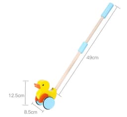 image-Children's Simple Wooden Toddler Stroller Toy