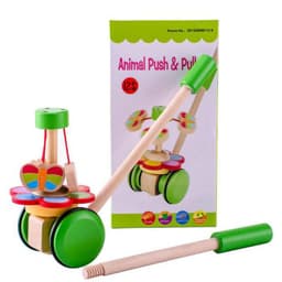 image-Children's Simple Wooden Toddler Stroller Toy