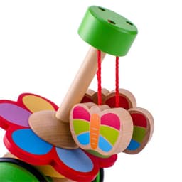 image-Children's Simple Wooden Toddler Stroller Toy