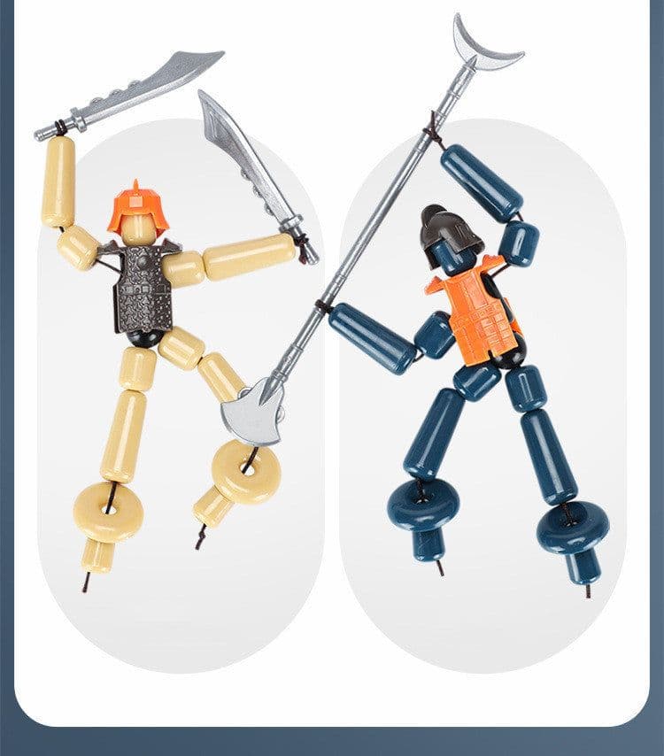 image-Plastic Bamboo Man Hero Two Player Battle Toy