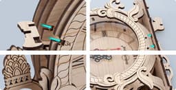 image-Wood Color Fashion Creative Wooden Clock 3D Puzzle