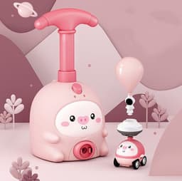 image-Balloon Car Toys For Babies 2 To 4 6 Years Kids Educational Air Power Balloon Car Launch Tower Montessori Toy For Children Gift
