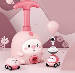 image-Balloon Car Toys For Babies 2 To 4 6 Years Kids Educational Air Power Balloon Car Launch Tower Montessori Toy For Children Gift