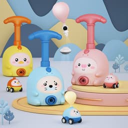 image-Balloon Car Toys For Babies 2 To 4 6 Years Kids Educational Air Power Balloon Car Launch Tower Montessori Toy For Children Gift