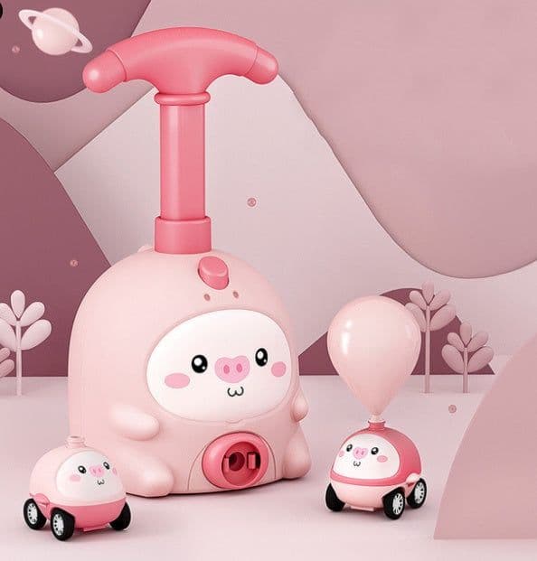 image-Balloon Car Toys For Babies 2 To 4 6 Years Kids Educational Air Power Balloon Car Launch Tower Montessori Toy For Children Gift