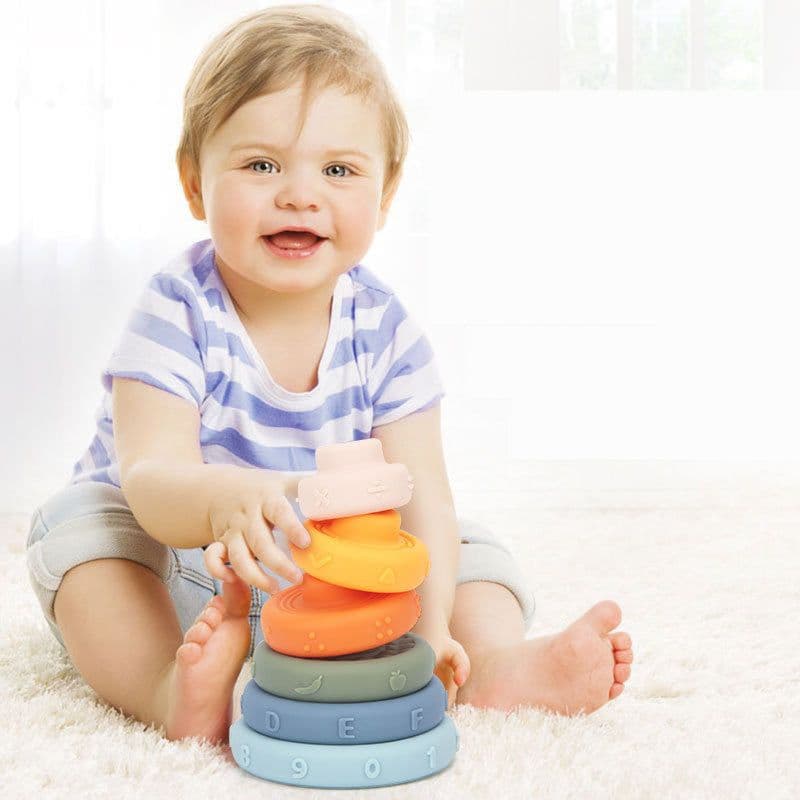 image-Six Stacked Jenga Squeezed And Called Children's Toys