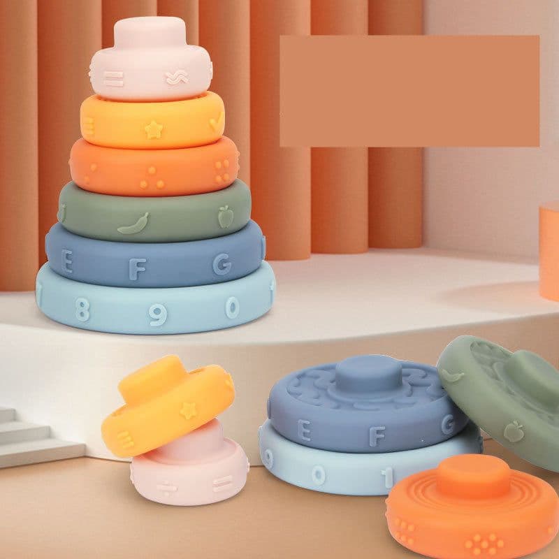 image-Six Stacked Jenga Squeezed And Called Children's Toys