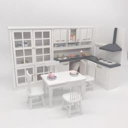 image-Mini Furniture Doll House Kitchen 12 Points Model