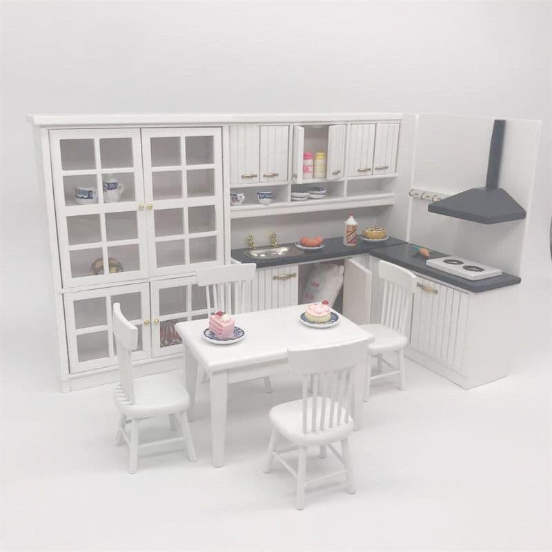 image-Mini Furniture Doll House Kitchen 12 Points Model