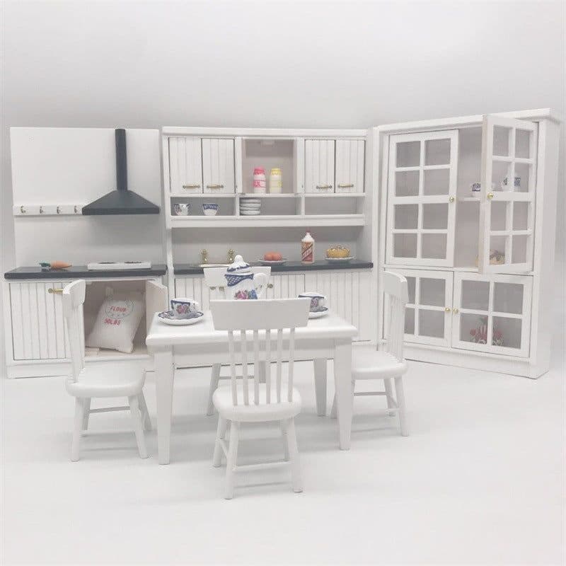 image-Mini Furniture Doll House Kitchen 12 Points Model